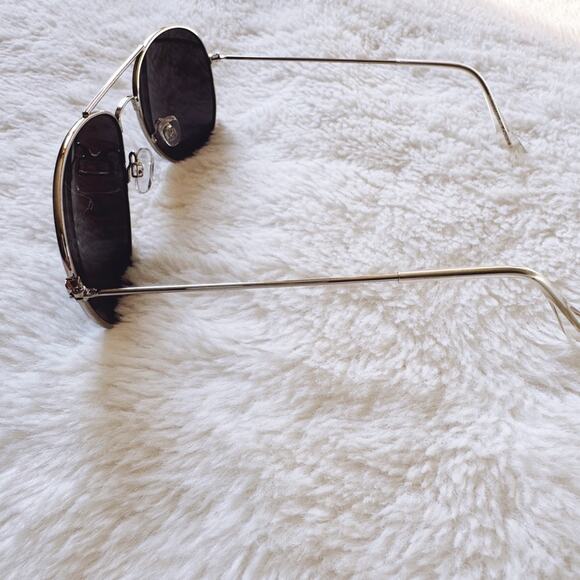 Flynn Silver W/ Mirrored Lenses Aviator Sunglasses - Picture 7 of 12